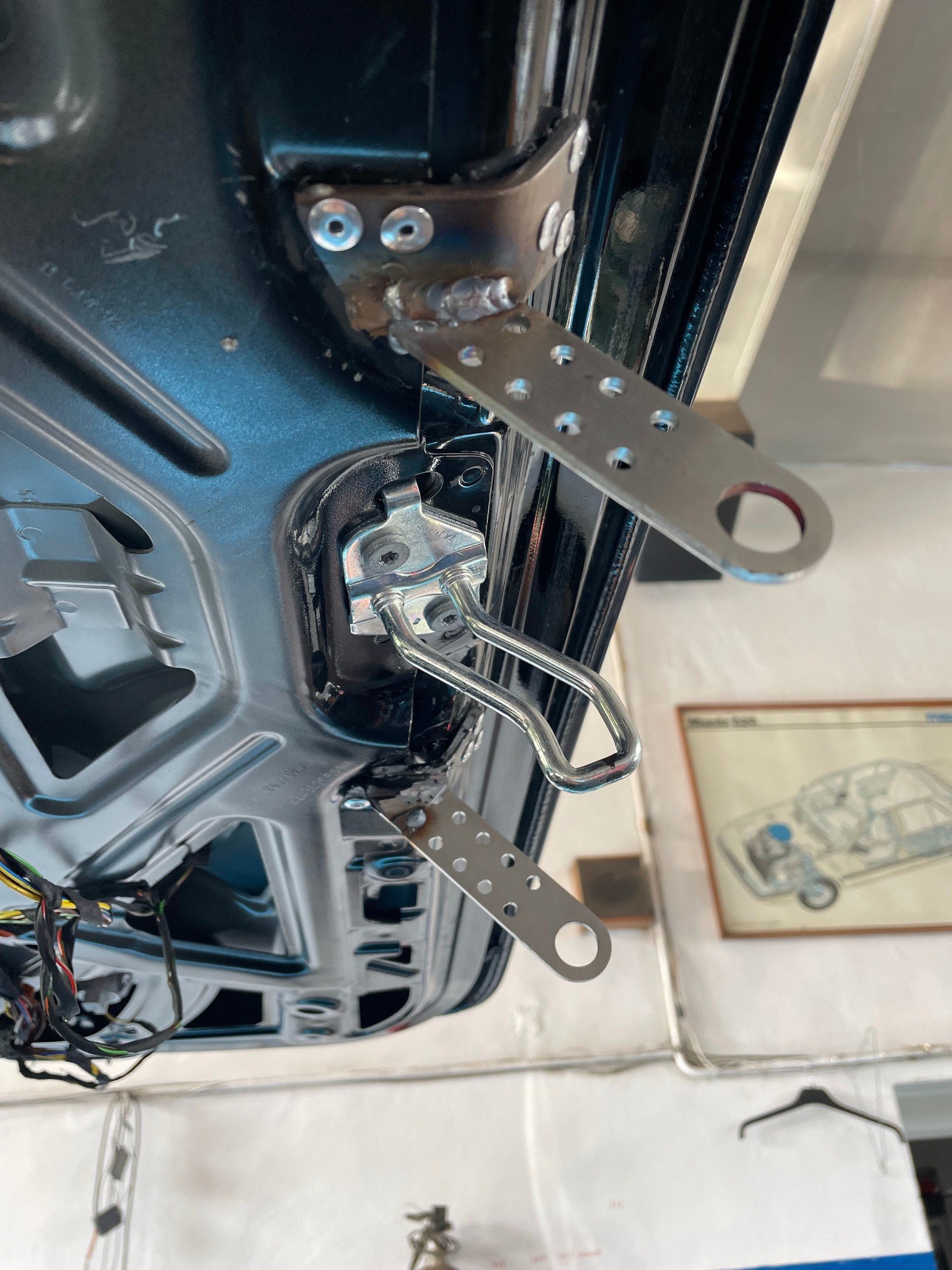 Seculock Pro stainless-steel brackets fitted to the vehicle body